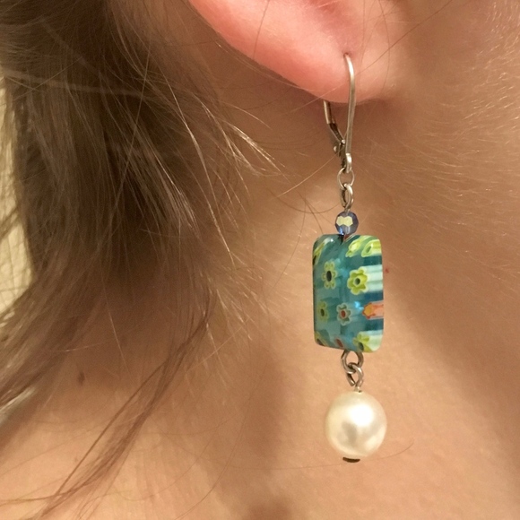 Emily Ray Millefiori Glass Sterling Silver Set - Picture 4 of 4